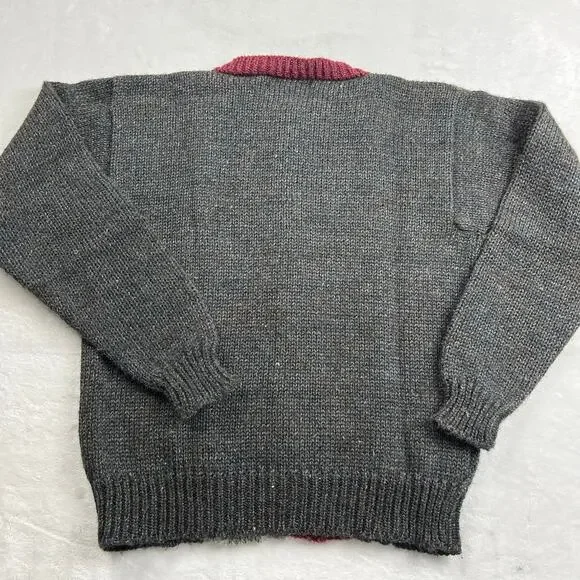 Howland Steinbach Vintage Knit Sweater Women's size Small Gray Maroon 1980s - Picture 2 of 6
